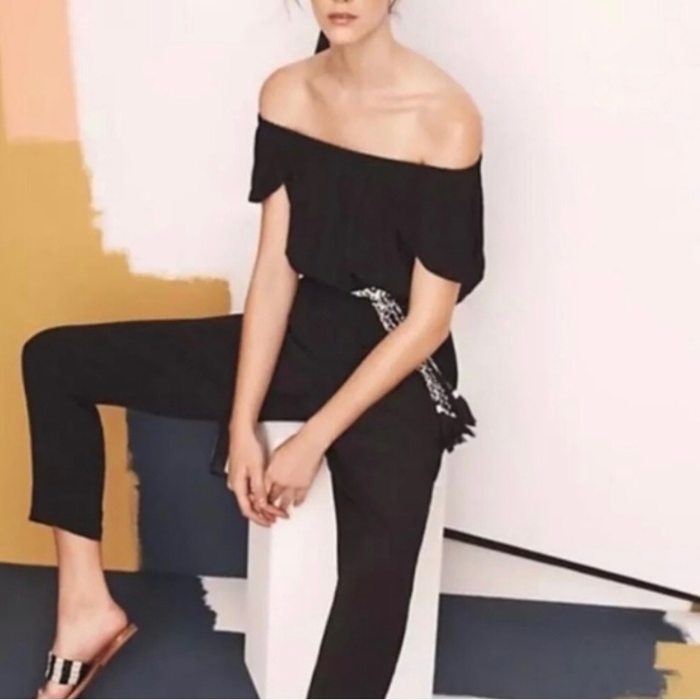 ANTHROPOLOGIE | Beachgold Nighttide Black Jumpsuit | medium